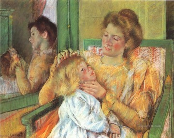Mother Combing mothers children Mary Cassatt Oil Paintings